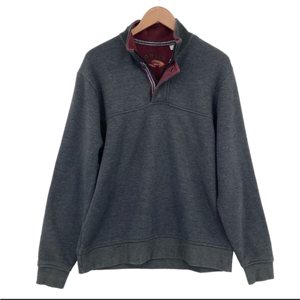 Orvis Gray Zip Up Sweater - Picture 5 of 5